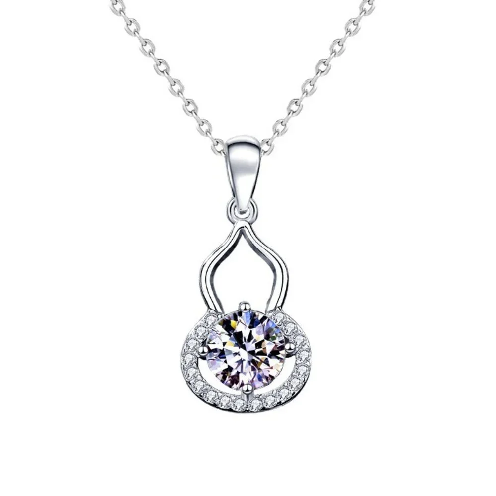 Certified 1ct. t.w. Moissanite Diamond Pear Shape Pendant Necklace NEW
